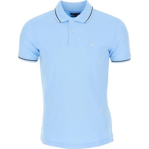 Lichtblauwe T-shirts en Polos Emporio Armani , Blue , Heren