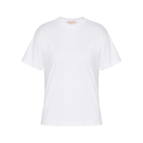 Witte Katoenen Crew Neck T-Shirt Valentino , White , Dames