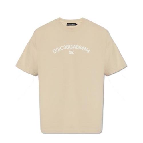 Bedrukt T-shirt Dolce & Gabbana , Beige , Heren