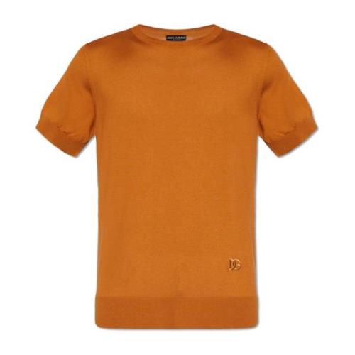 Gebreid T-shirt Dolce & Gabbana , Orange , Heren