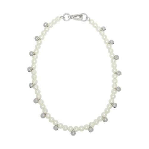 Parel Bell Charm Ketting Simone Rocha , White , Dames