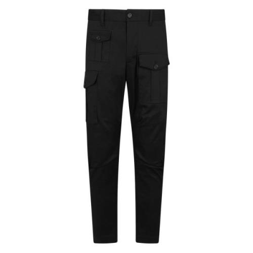 Tapered Trousers Dsquared2 , Black , Heren