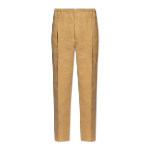 Plooi-voorkant broek Fendi , Beige , Heren