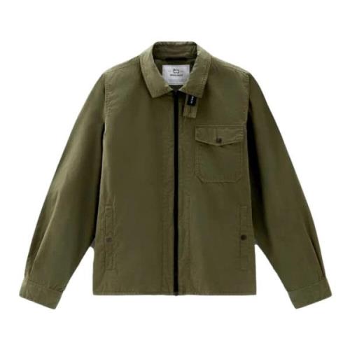 Lake Olive Gabardine Overshirt Woolrich , Green , Heren