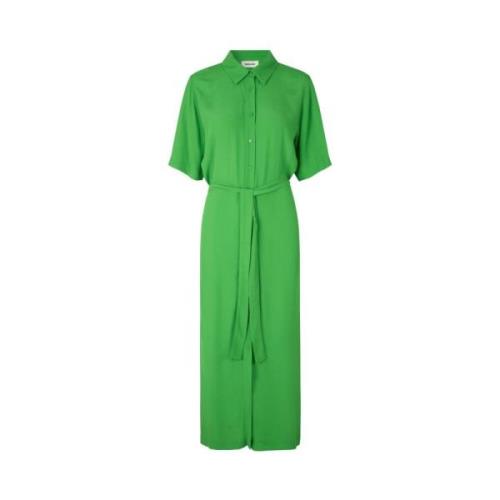 Groene Midi Overhemdjurk CashMD Modström , Green , Dames