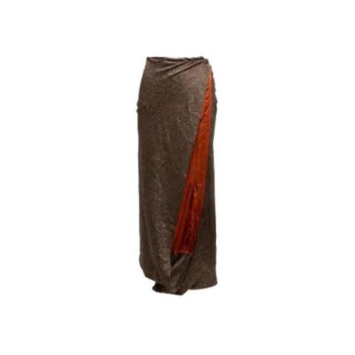 Pre-owned Silk bottoms Dries van Noten Pre-owned , Brown , Dames