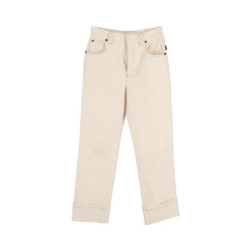 Pre-owned Cotton jeans Chloé Pre-owned , White , Dames
