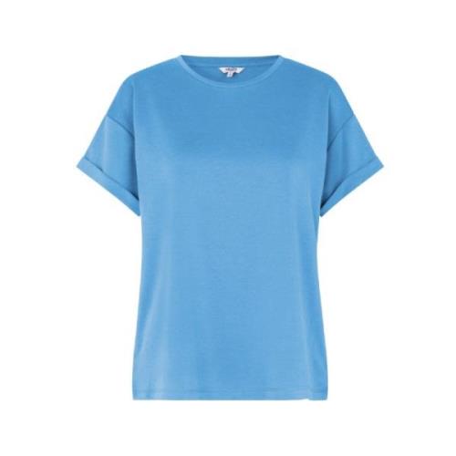 Blauwe Dawn Omgeslagen Mouw T-shirt Amana mbyM , Blue , Dames