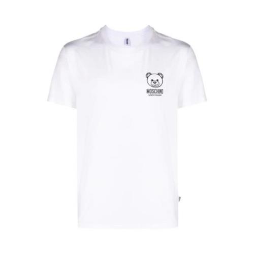 Wit Teddy Bear Logo T-shirt Moschino , White , Heren