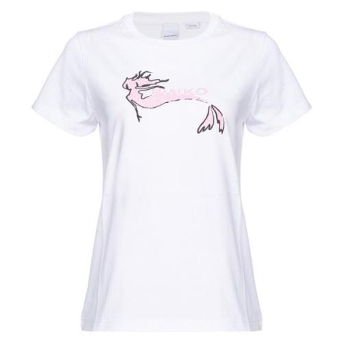 Mermaid Print T-shirt Pinko , White , Dames