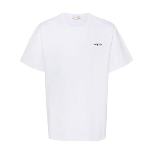 Logo Wit T-shirt Korte Mouw Ronde Hals Alexander McQueen , White , Her...