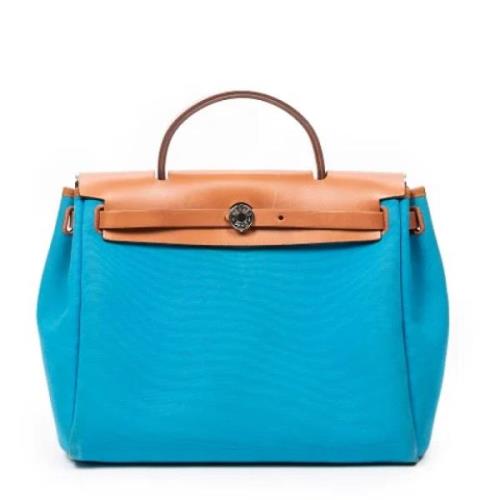 Pre-owned Canvas handbags Hermès Vintage , Blue , Dames