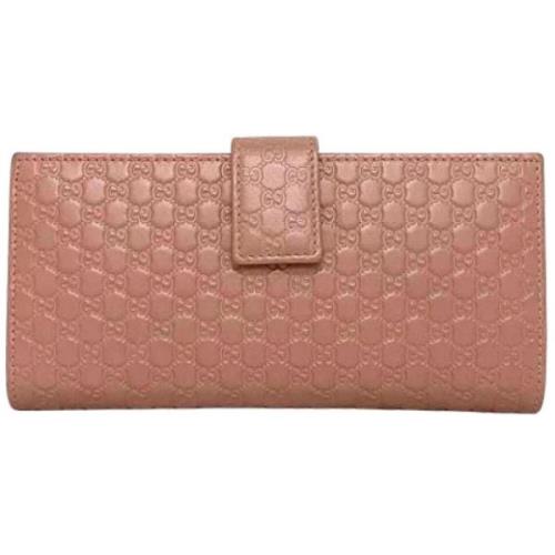 Pre-owned Leather wallets Gucci Vintage , Pink , Dames