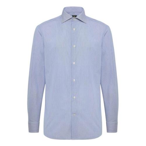 Micro Gestreepte Windsor Kraag Overhemd Regular Fit Boggi Milano , Blu...