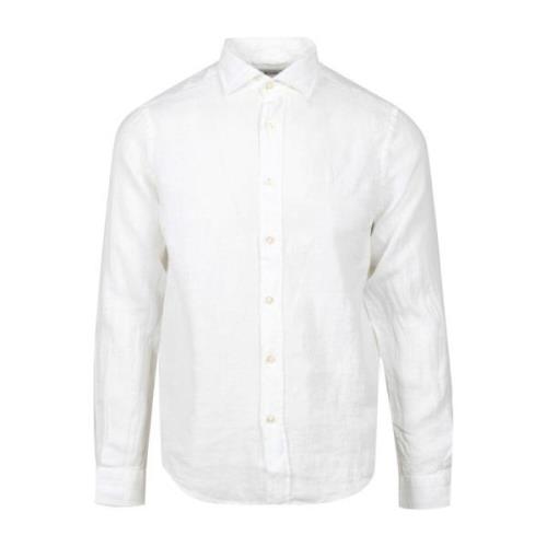 Riviera Linnen Pierce Patroon Shirt Wit Roy Roger's , White , Heren