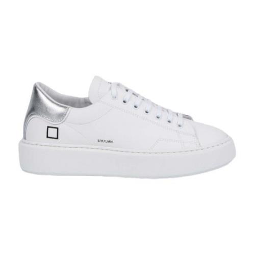 Witte en Zilveren Sfera Sneakers D.a.t.e. , White , Dames