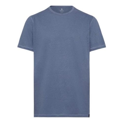 T-shirt in stretch linnen jersey Boggi Milano , Blue , Heren