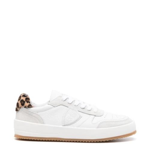 Leopard Print Sneaker Urban Chic Philippe Model , White , Dames