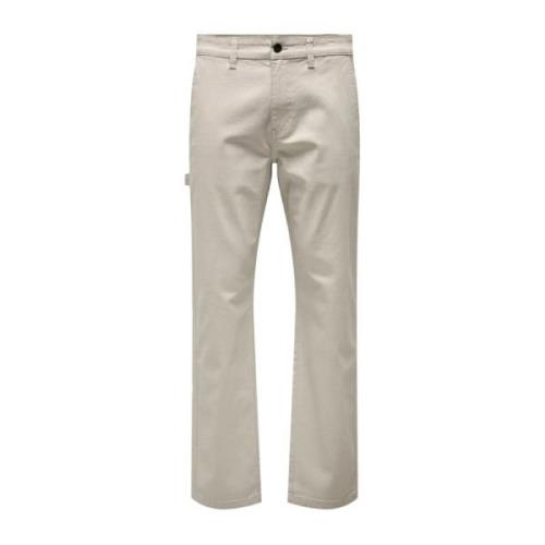 Casual Chino Only & Sons , Beige , Heren
