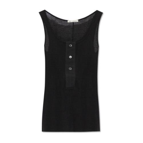 Geribbelde tanktop Ami Paris , Black , Dames