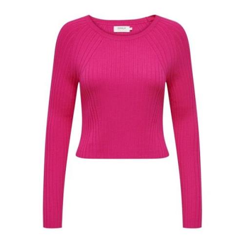 Round-neck Knitwear Only , Pink , Dames