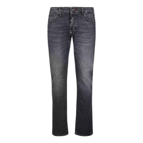 Straight Jeans Philipp Plein , Black , Heren