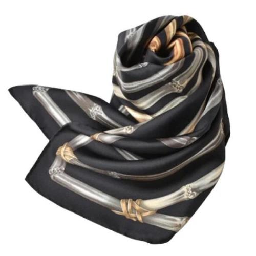 Pre-owned Silk scarves Gucci Vintage , Black , Dames