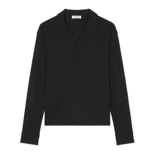 Polo blouse stijl longsleeve Marc O'Polo , Black , Dames