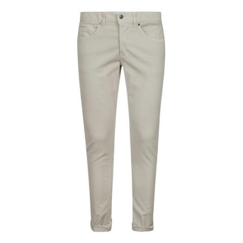 Slim Fit Corduroy Broek Dondup , White , Heren