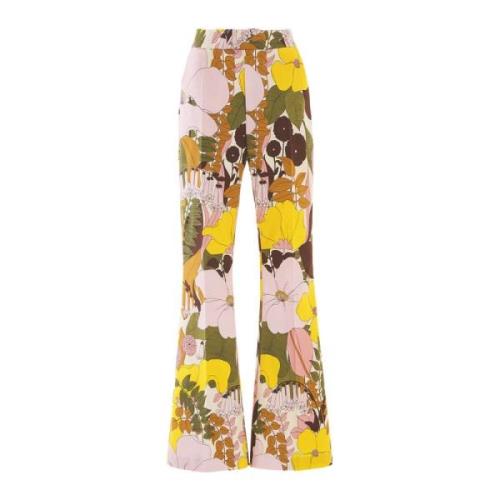 Big Flower Bootcut Broek La DoubleJ , Multicolor , Dames