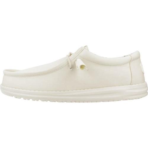 Laced Shoes Hey Dude , White , Heren