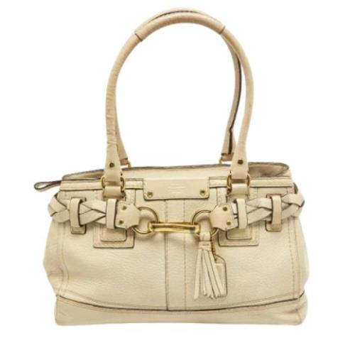 Pre-owned Leather totes Coach Pre-owned , White , Dames