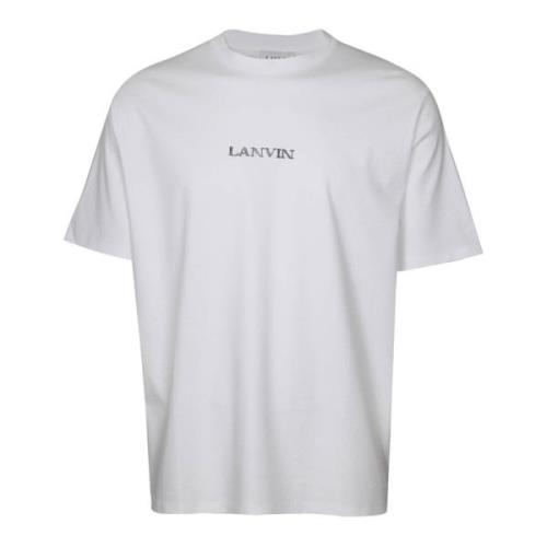 Witte Katoenen Logo T-shirt Lanvin , White , Dames