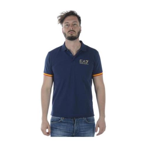Klassieke Polo Shirt Emporio Armani EA7 , Blue , Heren