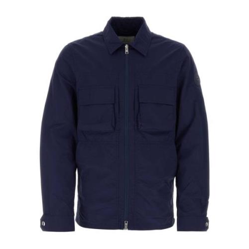 Stijlvolle Blauwe Nylonjas voor Mannen Woolrich , Blue , Heren