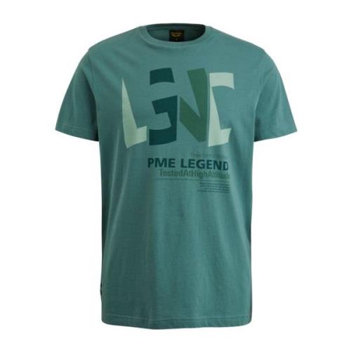 Ronde Hals Jersey T-Shirt met Logo Print PME Legend , Green , Heren