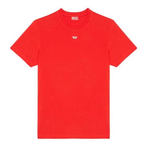 Heren T-shirt met rode D applicatie Diesel , Red , Heren