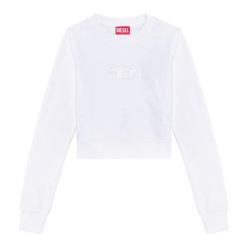 Cropped sweatshirt with cut-out logo Diesel , White , Dames