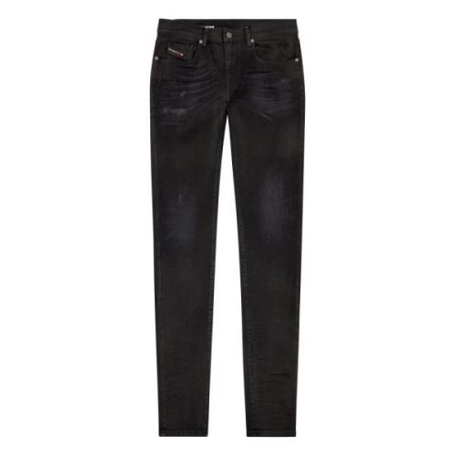 Zwarte Slim Jeans - Essentiële Stijl Diesel , Black , Heren