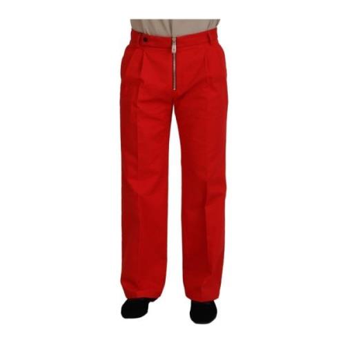 Straight Trousers Dolce & Gabbana , Red , Heren