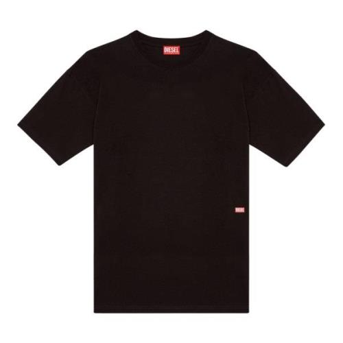 T-shirt with photo print logo Diesel , Black , Heren