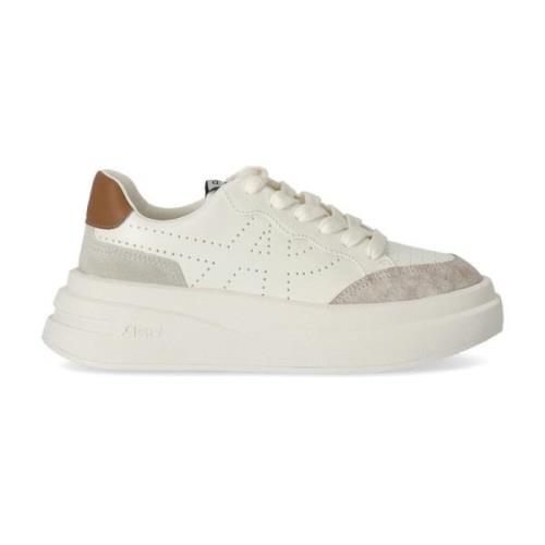 Wit Leren Geperforeerde Sneaker ASH , White , Dames