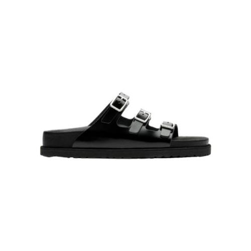 Sliders Birkenstock , Black , Dames