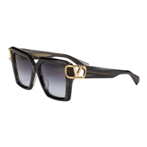 Swirl Light Gold Sunglasses Valentino , Black , Dames
