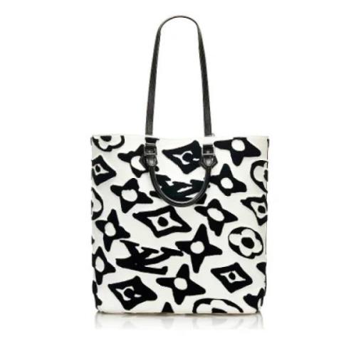 Pre-owned Canvas totes Louis Vuitton Vintage , White , Dames