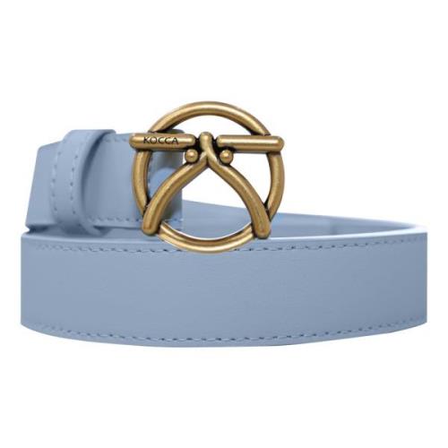 Logo Gesp Leren Riem Kocca , Blue , Dames