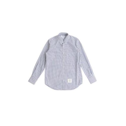 Gestreepte Poplin Shirt in Marineblauw en Hemelsblauw Thom Browne , Bl...