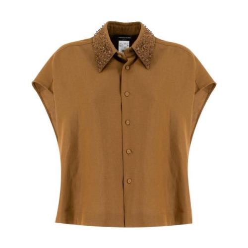 Sleeveless Tops Fabiana Filippi , Brown , Dames