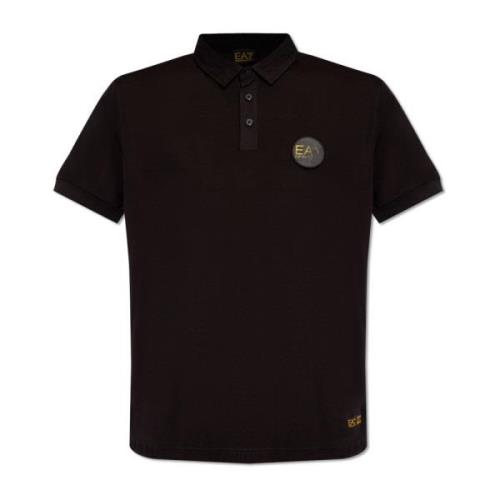 Polo shirt met logo Emporio Armani EA7 , Black , Heren