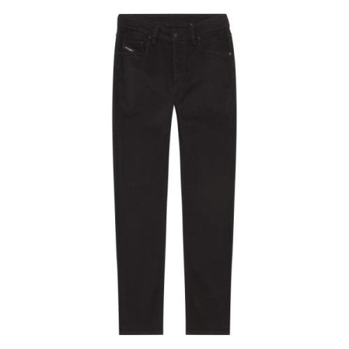 Slim-Fit Tapered Zwarte Jeans Diesel , Black , Heren